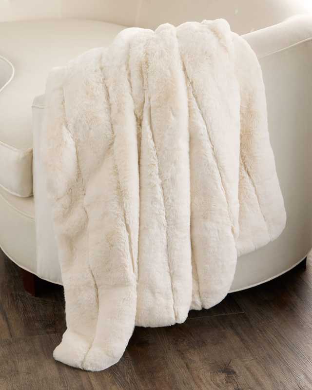 Faux Rex Rabbit Throw, 60" x 72"
